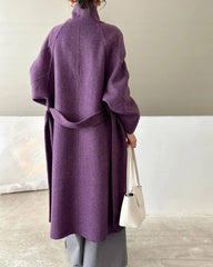 Luxury Wool-Blend Tie Belt Overcoat