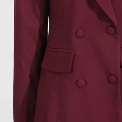 Elegant Ruffle Hem Blazer Dress