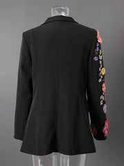 Luxurious 3D Floral Blazer