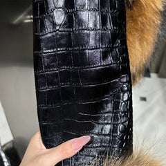 Designer Lambskin Fox Fur Leather Jacket