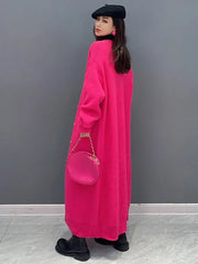 Vibrant Chic Luxe Long Knitted Coat