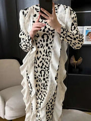 Luxury Leopard Plissé Dress