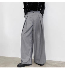 Men's Pleated Wide Baggy Pants | Luxury Streetwear