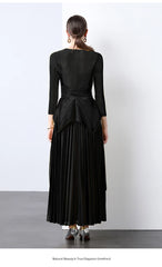 Elegant Plisse Blouse & Skirt Set