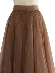 Luxury Tulle Mesh Buckle Skirt