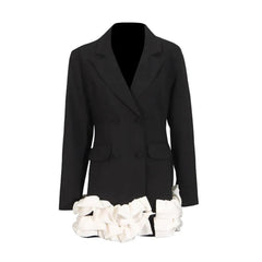 Ruffled-Detail Formal Blazer
