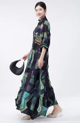 Oversized Pleated Tunic Dress