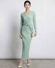 Elegant Pleated Top & Skirt Set