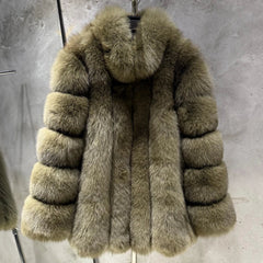 Women's Genuine Fox Fur Coat