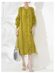 Textured Modern Pleated Dress
