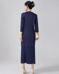 Luxury Plissé Tunic & Skirt Set