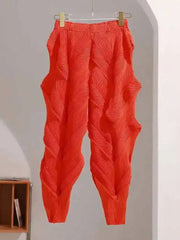 Luxury Unique Pleats Cropped Pants