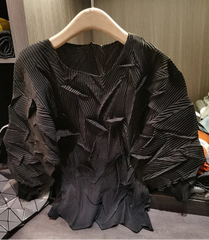 Sculptural Pleated Crinkle Top