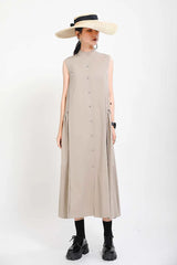 Luxury Oversized Sleeveless Shirt Dress