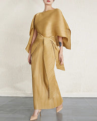 Luxury Pleated Shawl Dress