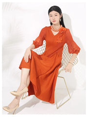 Luxury Pleat Floral Formal Dress