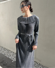 Pleated Off-Shoulder Dress