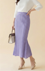 Luxury Pleated Ribbed Skirt