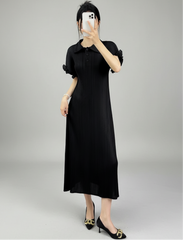 Elegant Plisse Ruffle Sleeve Dress