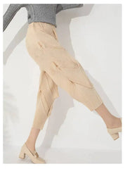 Luxury Unique Pleats Cropped Pants