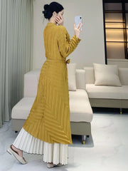 Plissé Lightweight Geometric Coat