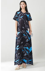 Pleated Geometric Lines Dress