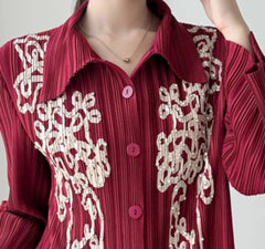 Luxury Petite Embroidered Pleated Set