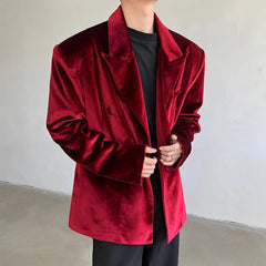 Luxury Men's Red Velvet Blazer