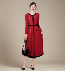 Luxury Pleated Office Dress