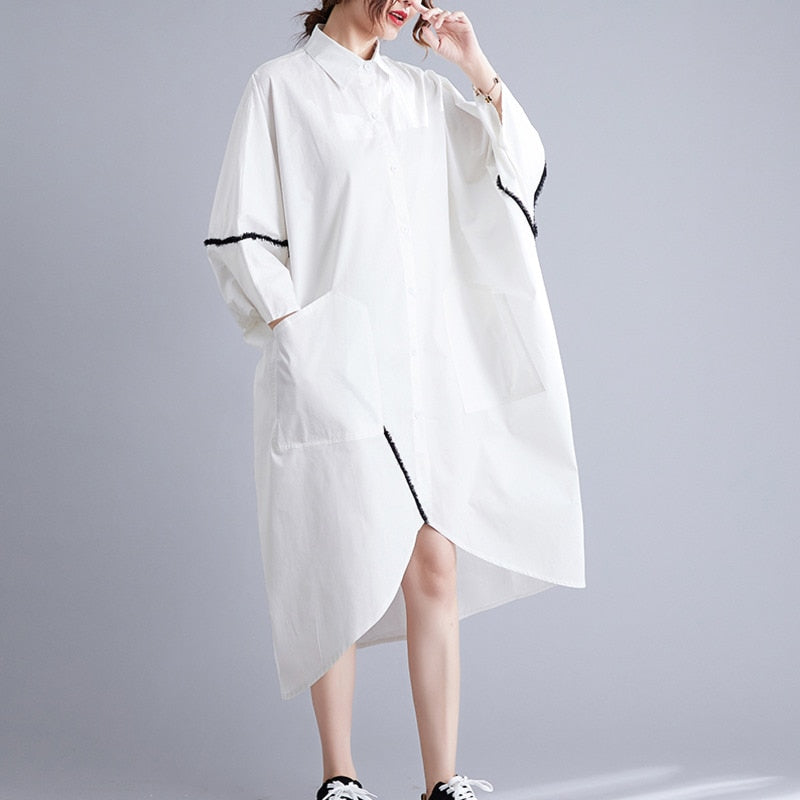 Oversized Chic Asymmetrical Blouse Dress – HEYFANCYSTYLE