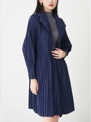Elegant Pleated Hooded Coat