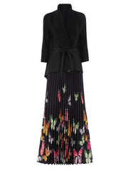 Truly Pleated Maxi Skirt & Cardigan Set - Luxury