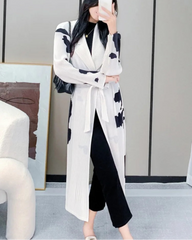 Luxury Plisse Belted Duster Coat