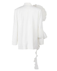 Luxury Asymmetric Ruffle Blazer