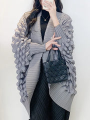  Truly Plissé Pleated Ripple Cardigan Coat