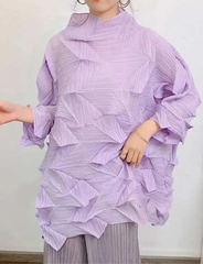 Diamond Plissé Oversized Top