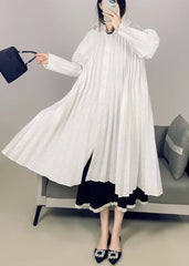 Luxury Plisse Hooded Long Coat