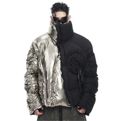 Men's Warm Luxe Chromatic Silver & Black Puffer Jacket