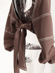 High Fashion Irregular Cropped Oversized Sleeve Hoodie