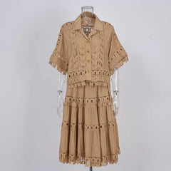 Luxe Butterfly Embroidered Top & Skirt
