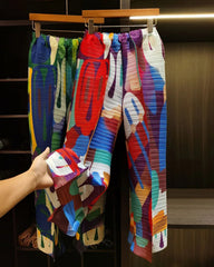 Multicolor Palazzo Pleated Pants