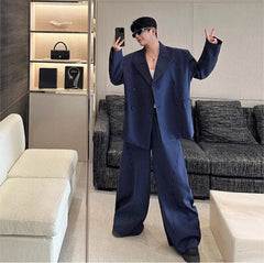 Men's Modern-Fit Oversized Stripe Suit Set