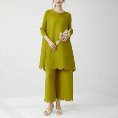Pleated Pearl Tunic Top & Pants