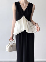 Luxury Peplum Top & Long Skirt Set