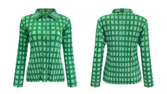 Luxury Pleated Grid  Blouse