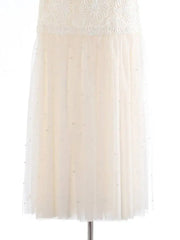 Luxury Pearl Tulle Maxi Skirt