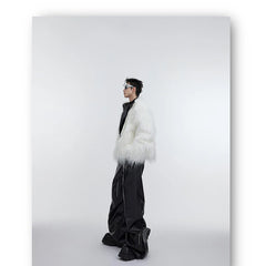 Men's Faux-Fur & Faux-Leather Bomber Jacket