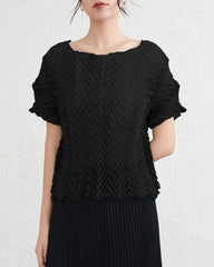 Luxury Crinkled Pleats Top