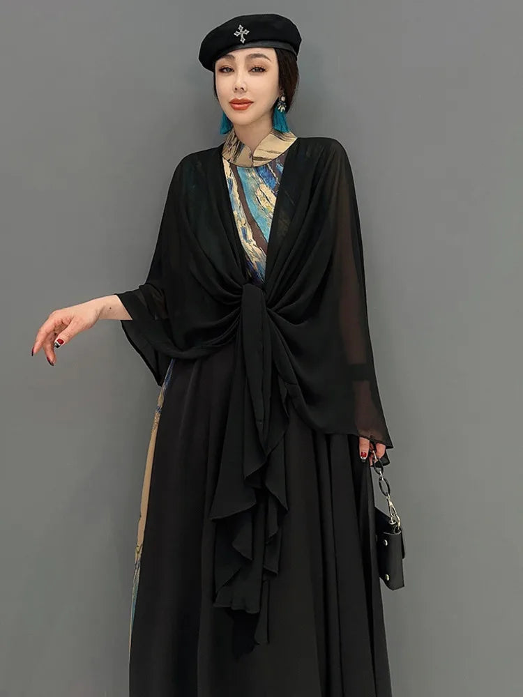 HEYFANCYSTYLE Divine Mesh 2-Way Shawl Wrap Dress