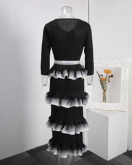 Luxe Tiered Ruffle Pleats Dress